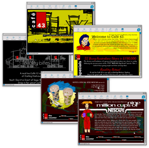 Café 43 - web site design; 1996-98