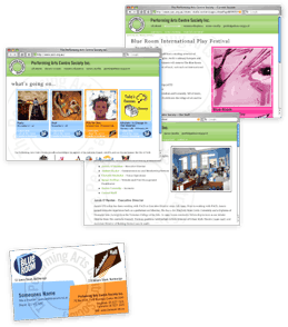 The Performing Arts Centre Society - identity, stationary & website design; 2002-05