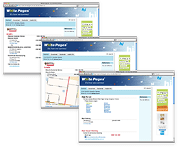 White Pages Online Listings - visual & interaction design; 2008