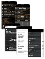 NAB Mobile Banking Security & Navigation Updates - interaction design, 2014